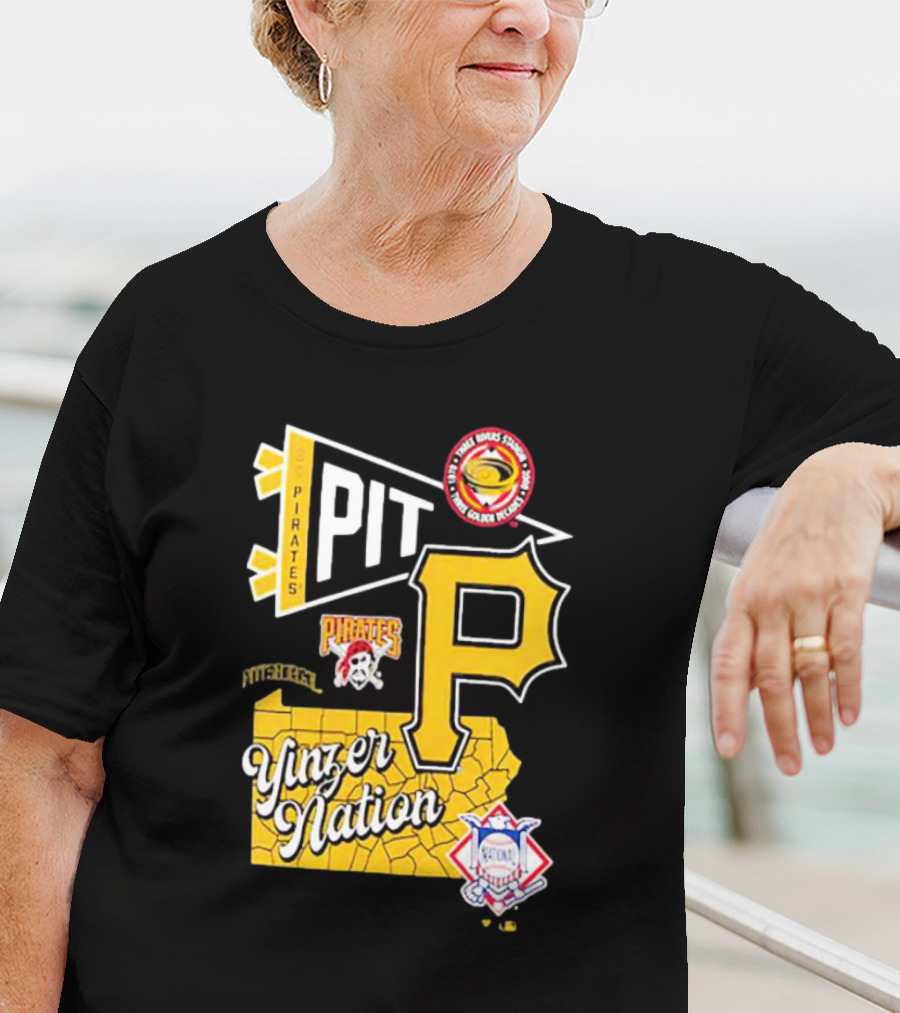 Pittsburgh Pirates PIT Logo Yinzer Nation Medical Firefighters Union T-Shirt