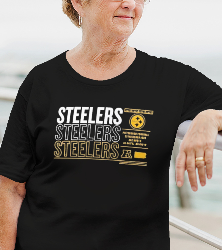 Steelers AFC North Pittsburgh Football Established 1933 Repeat Stats T-Shirt