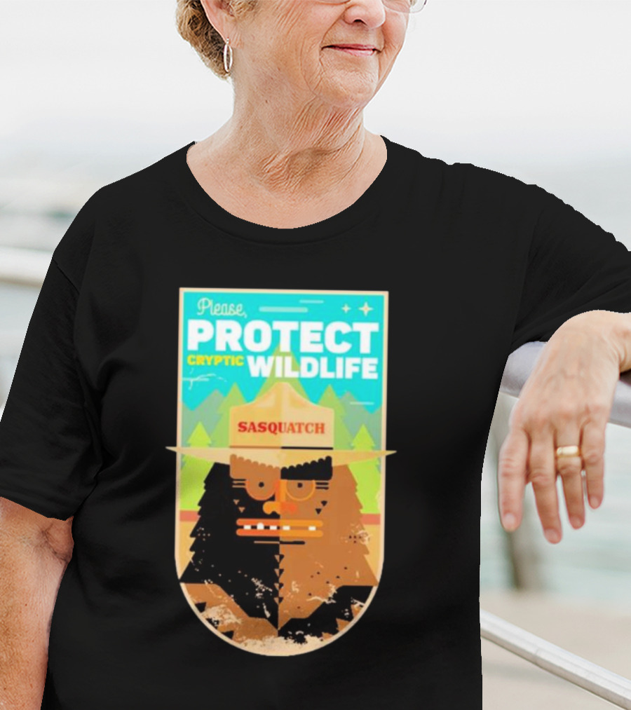 Please Protect Cryptic Wildlife Sasquatch T-Shirt