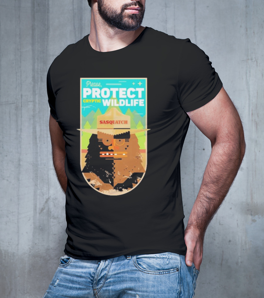Please Protect Cryptic Wildlife Sasquatch T-Shirt