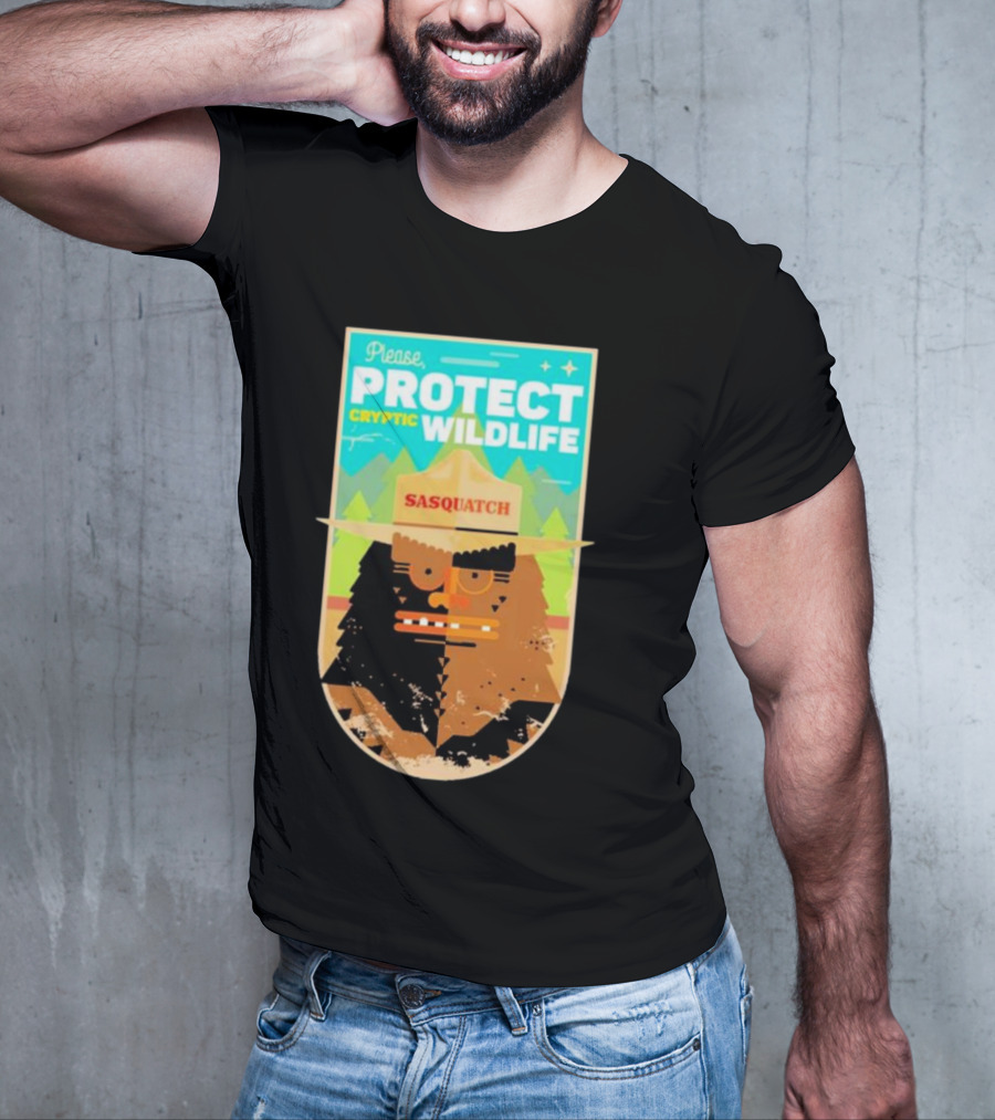 Please Protect Cryptic Wildlife Sasquatch T-Shirt