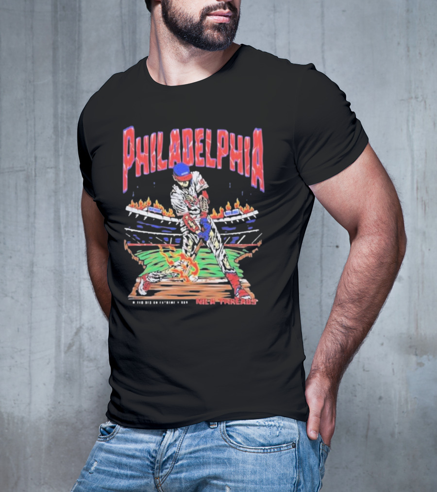 Philadelphia Phillies Baseball Nice Threads Stadium Fire T-Shirt