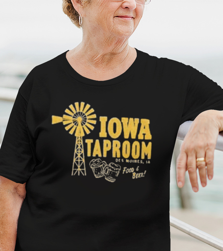 Iowa Taproom Des Moines Windmill Food And Beer T-Shirt