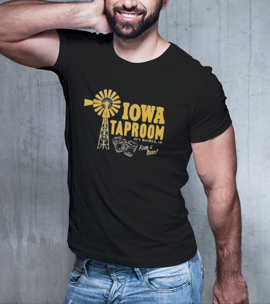 Iowa Taproom Des Moines Windmill Food And Beer T-Shirt