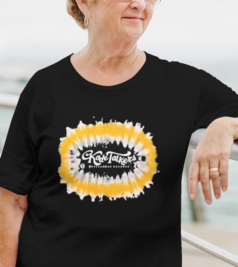 Kade Talkers Challenger Records Yellow And Black Tie-Dye Burst T-Shirt