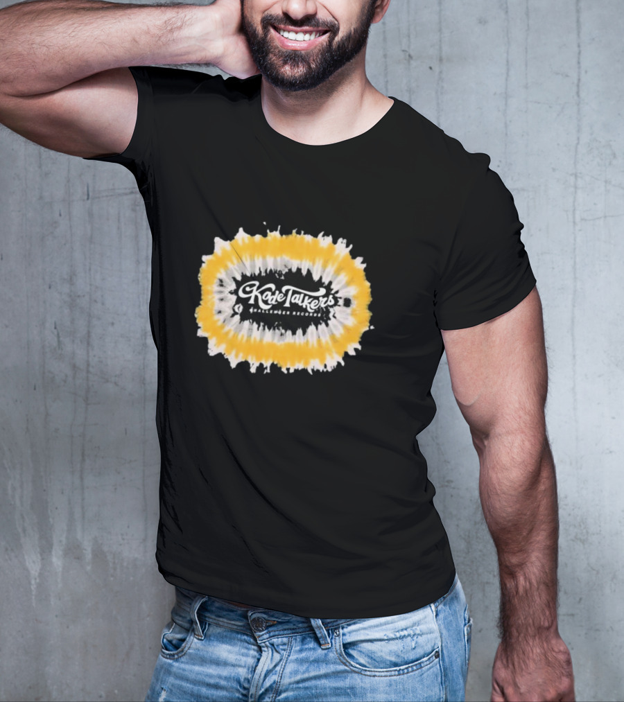 Kade Talkers Challenger Records Yellow And Black Tie-Dye Burst T-Shirt