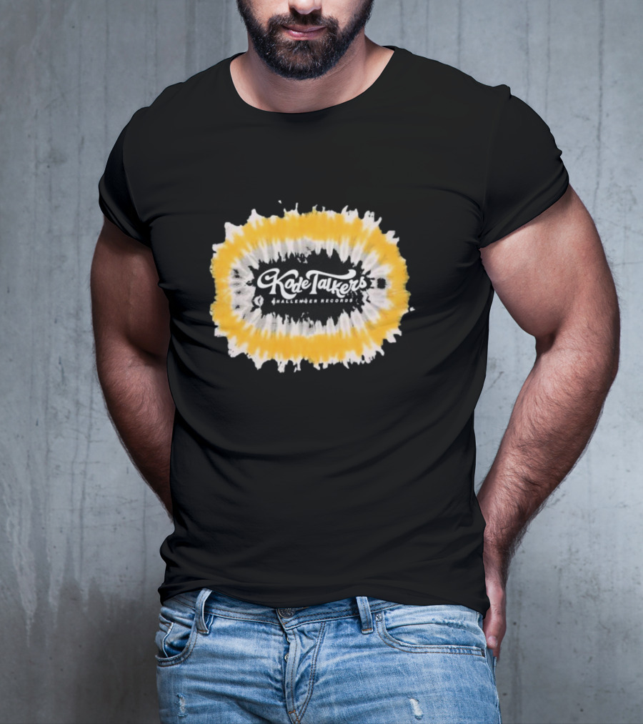 Kade Talkers Challenger Records Yellow And Black Tie-Dye Burst T-Shirt