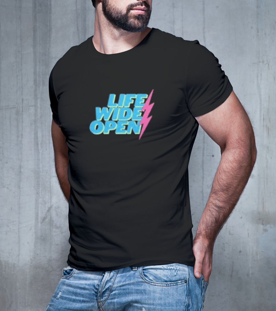 Life Wide Open Retro Lightning Bolt T-Shirt