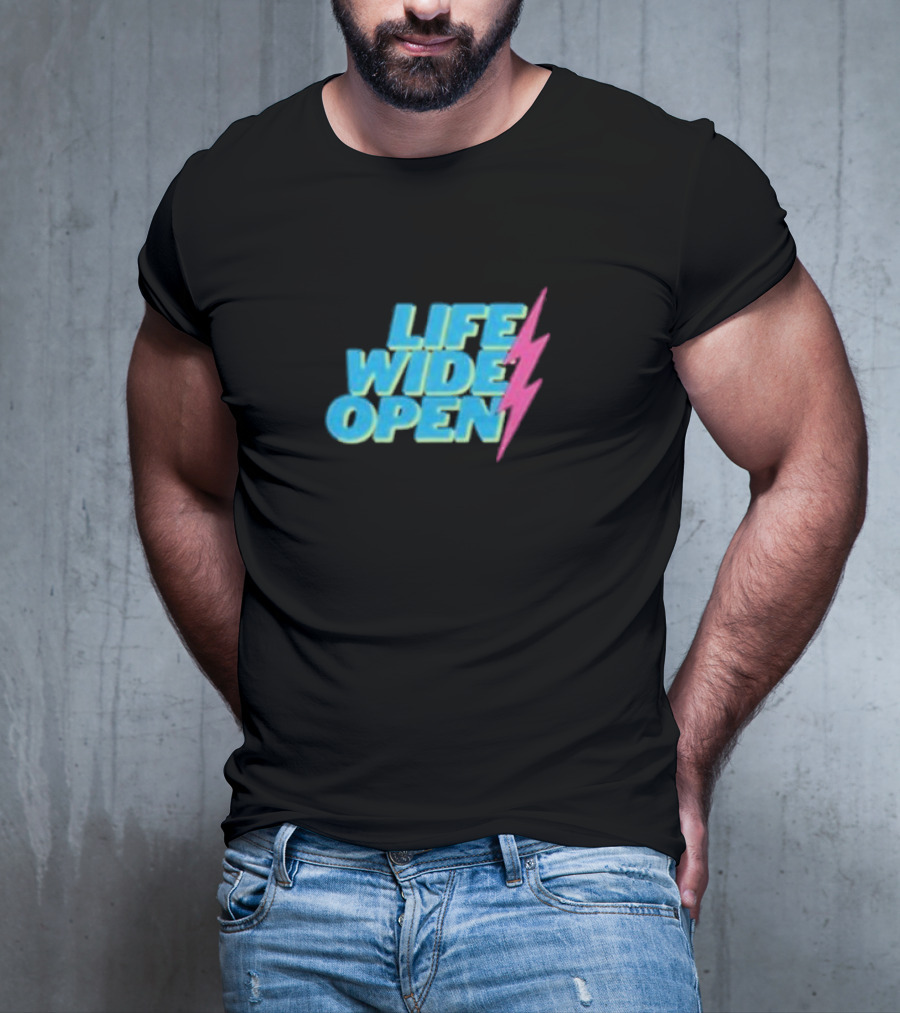 Life Wide Open Retro Lightning Bolt T-Shirt