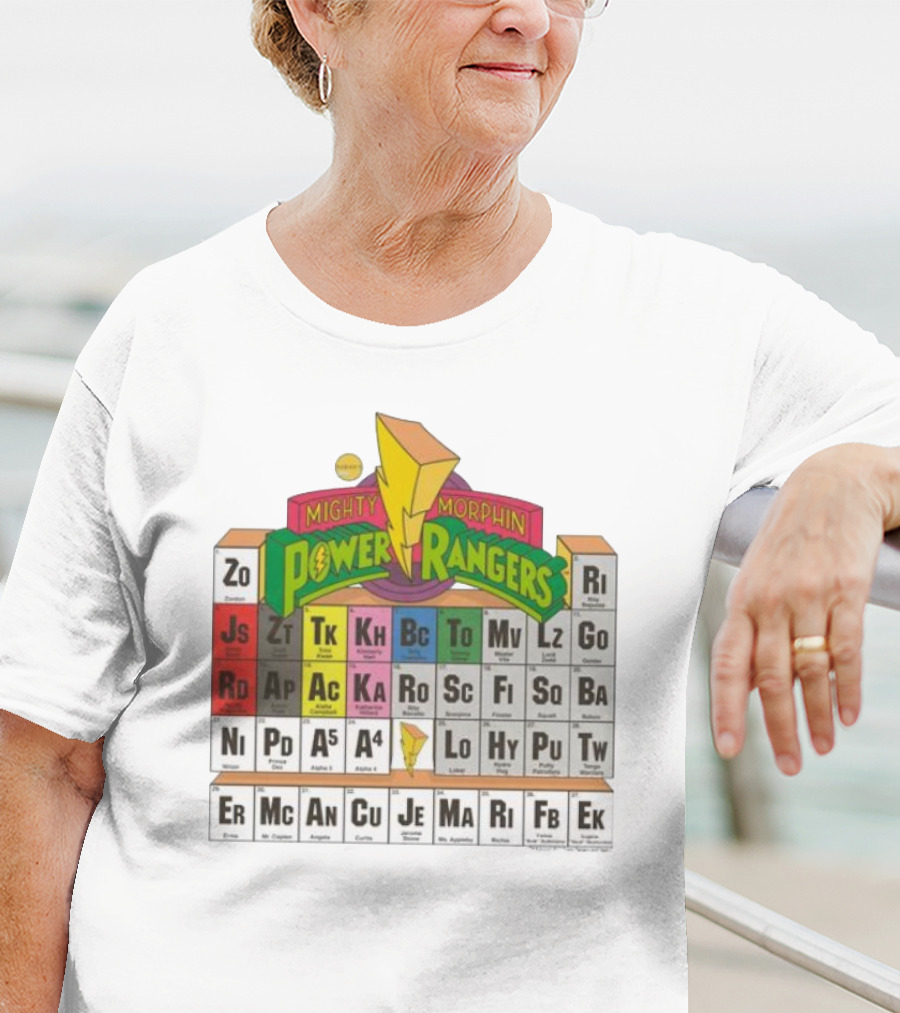 Mighty Morphin Power Rangers Morphing Periodic Table Elements T-Shirt