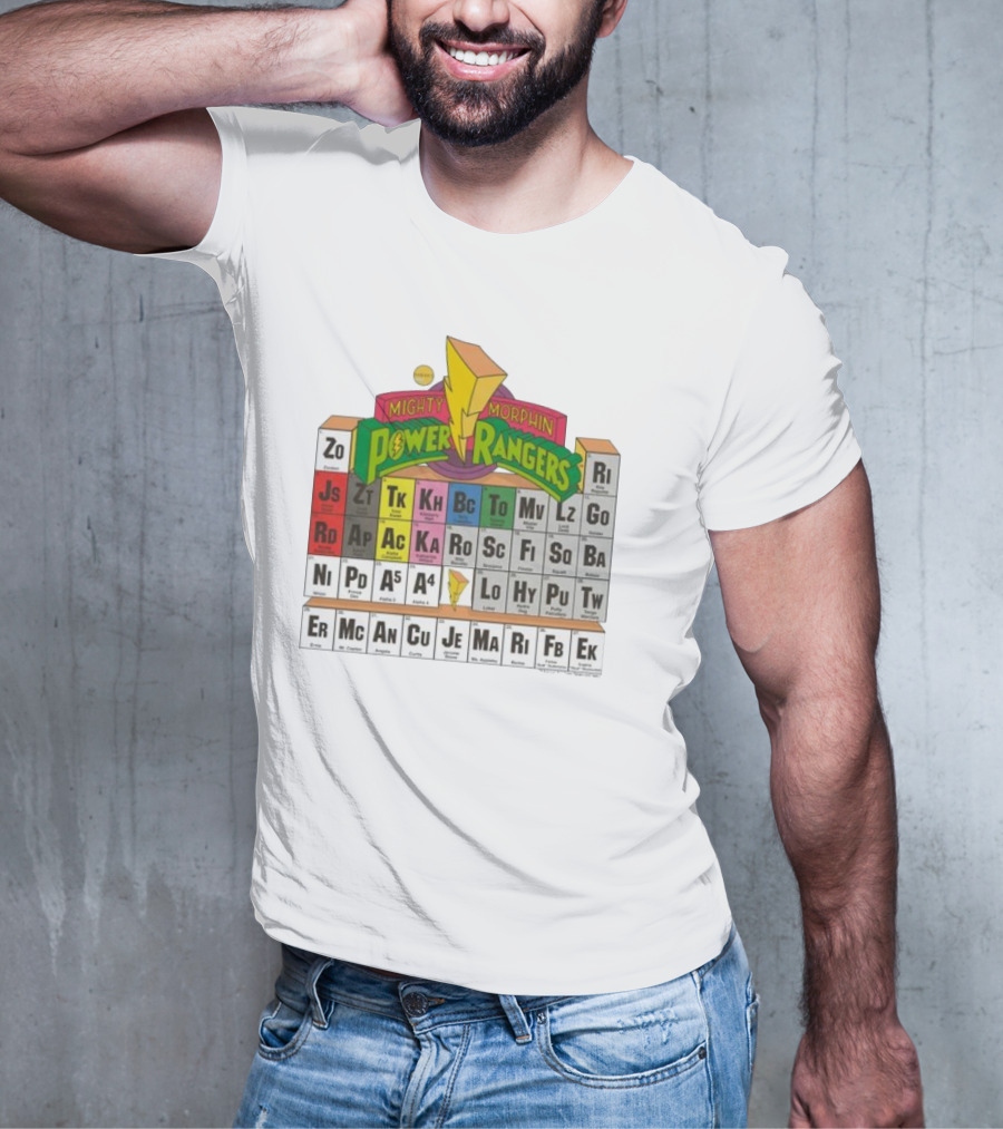 Mighty Morphin Power Rangers Morphing Periodic Table Elements T-Shirt