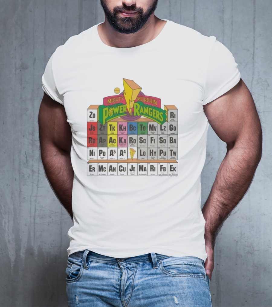 Mighty Morphin Power Rangers Morphing Periodic Table Elements T-Shirt