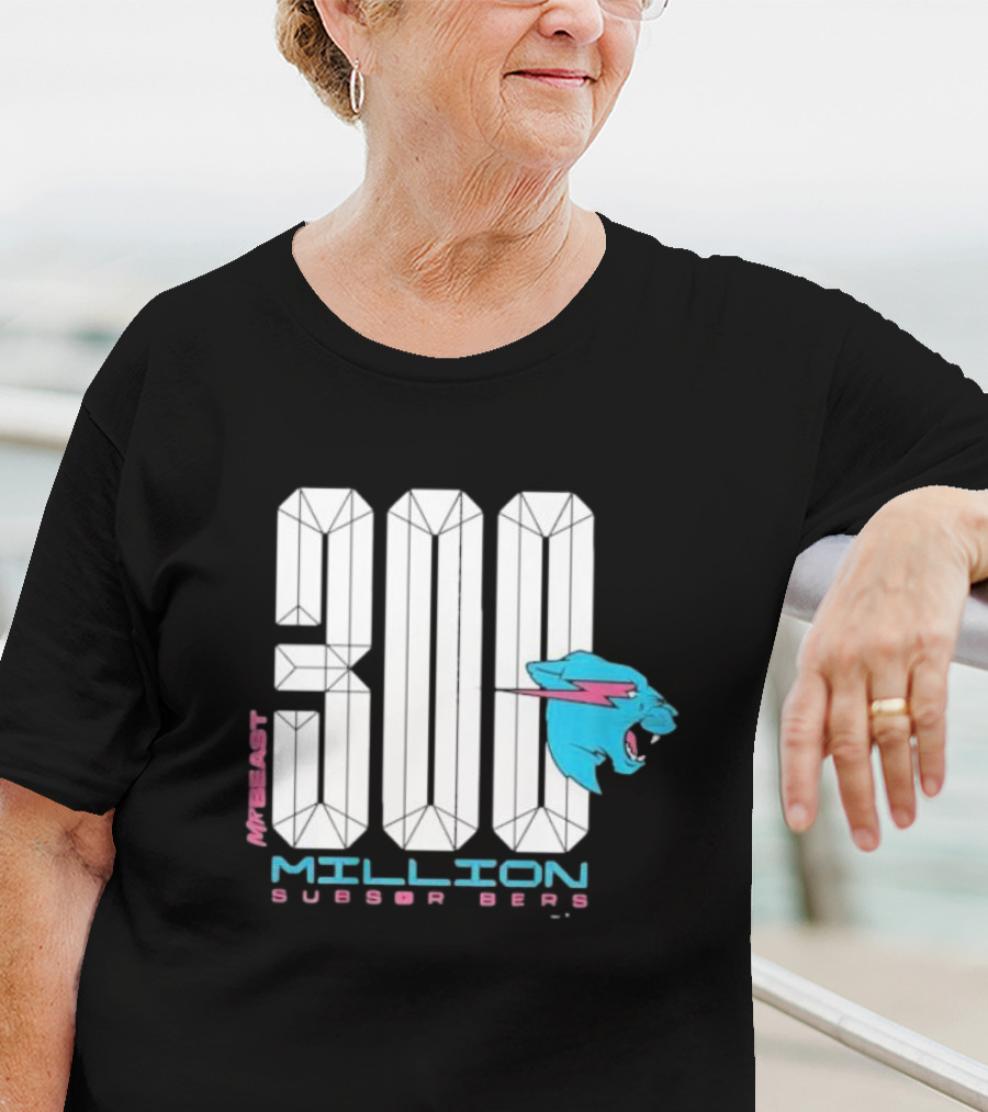MrBeast 300 Million Subscribers Blue Panther T-Shirt