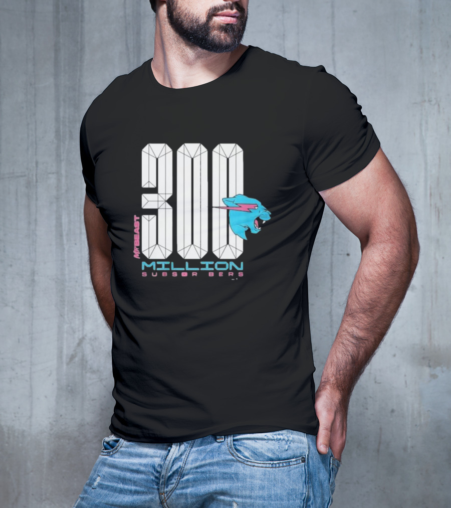 MrBeast 300 Million Subscribers Blue Panther T-Shirt