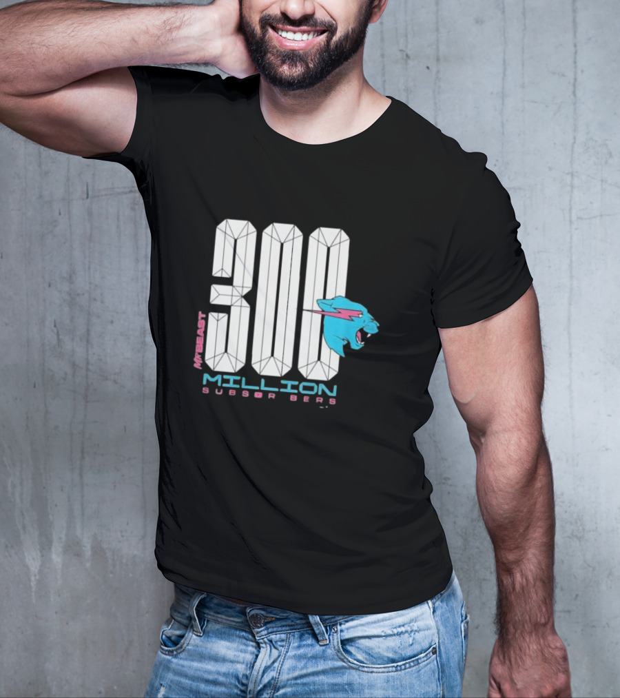 MrBeast 300 Million Subscribers Blue Panther T-Shirt