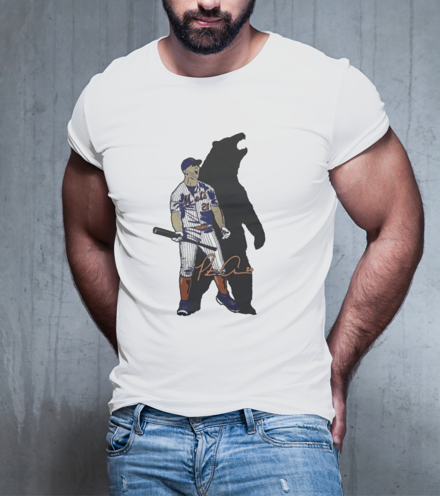 New York Mets Pete Alonso Signature And Shadow Baseball Fan T-Shirt