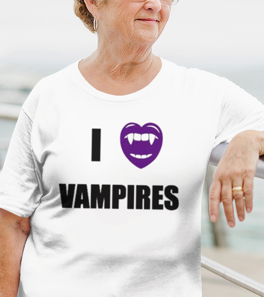 Olivia Rodrigo I Heart Purple Fanged Vampires T-Shirt