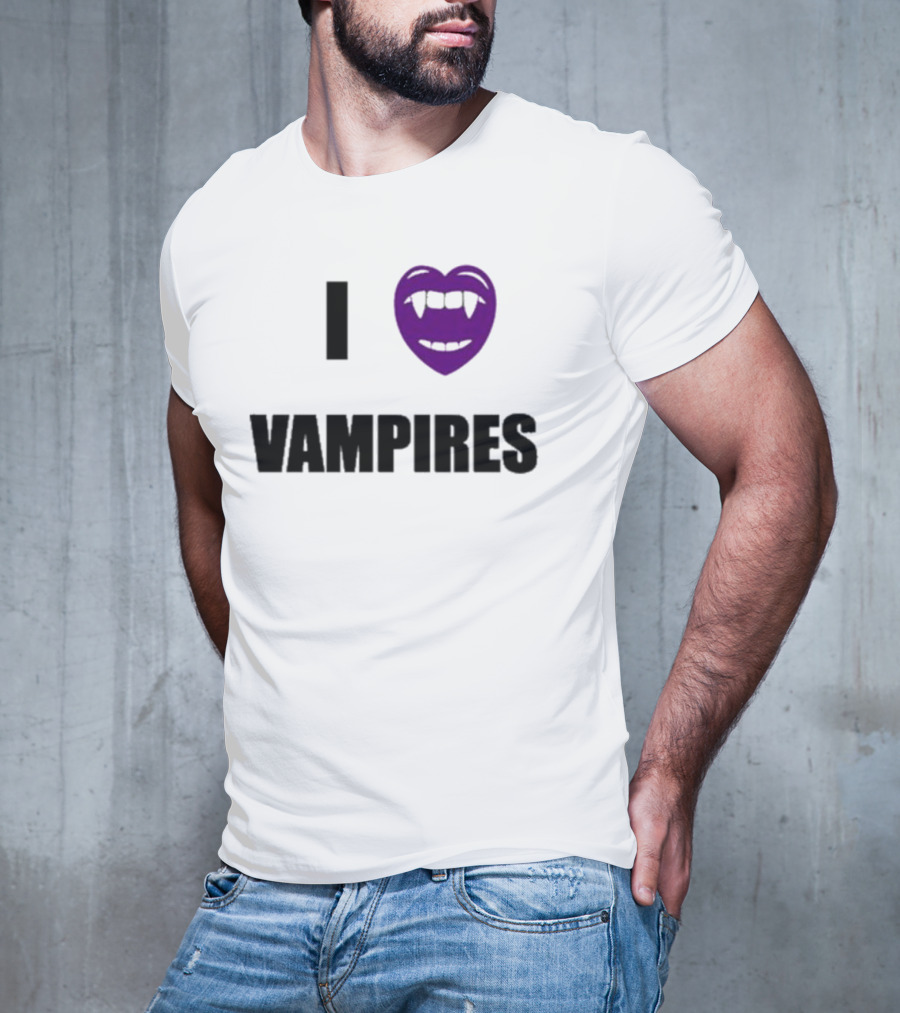 Olivia Rodrigo I Heart Purple Fanged Vampires T-Shirt