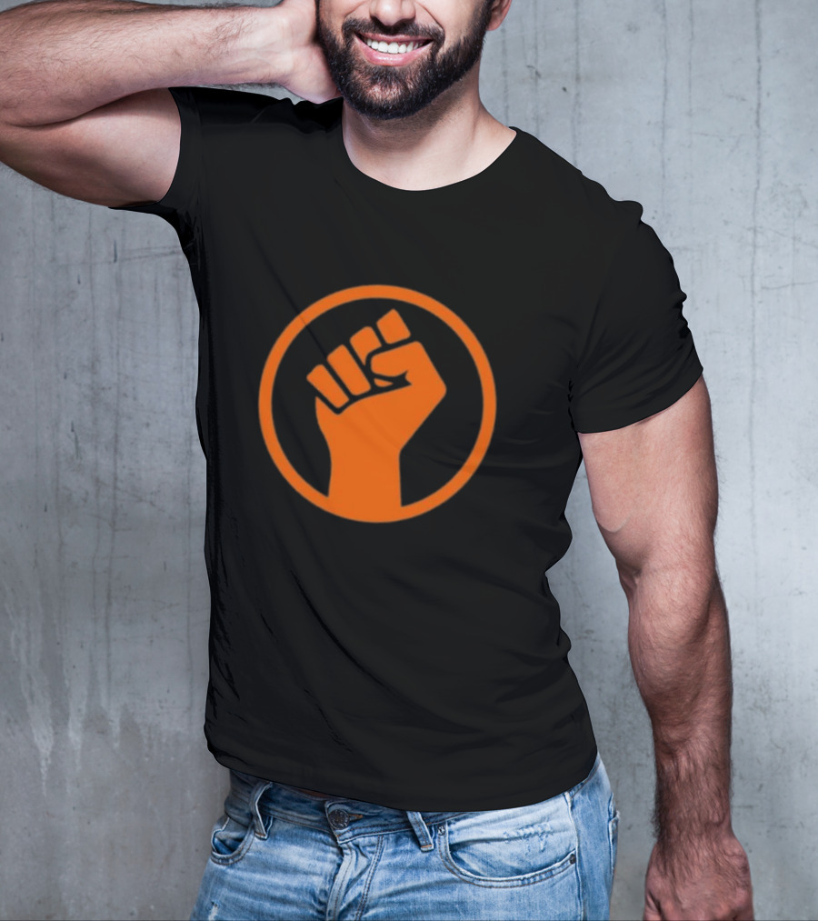 Mad Liberals Orange Fist Symbol In Circle T-Shirt