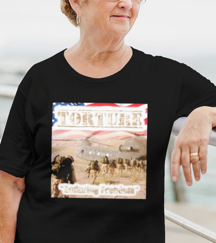 Torture Enduring Freedom American Flag Soldiers Helicopter T-Shirt