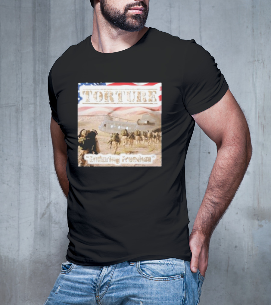 Torture Enduring Freedom American Flag Soldiers Helicopter T-Shirt