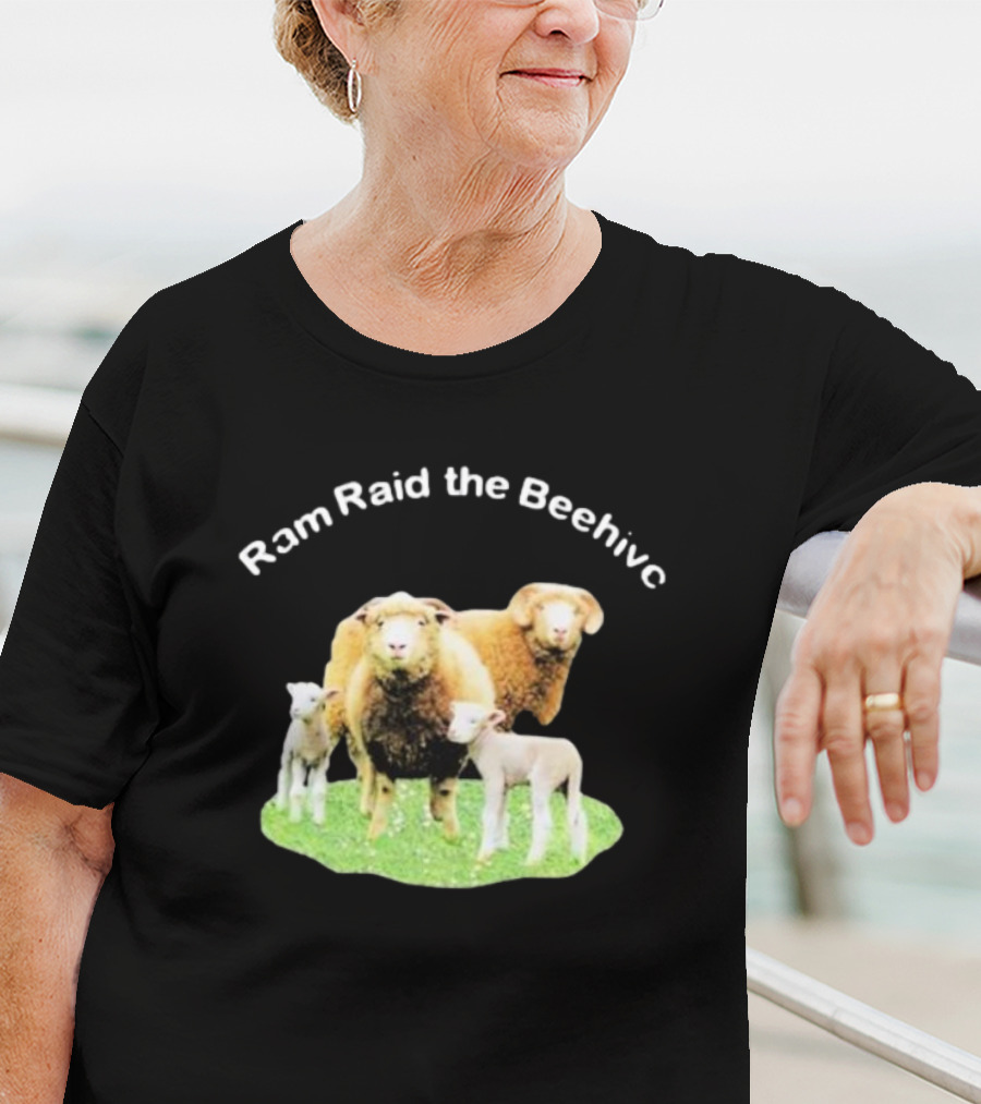 Ram Raid The Beehive Sheep On Grass T-Shirt