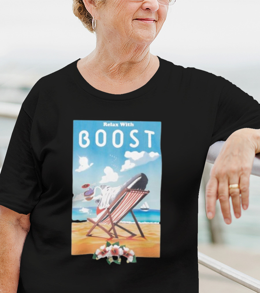 Relax With Boost Ultra Boost Beach Chair Scene T-Shirt