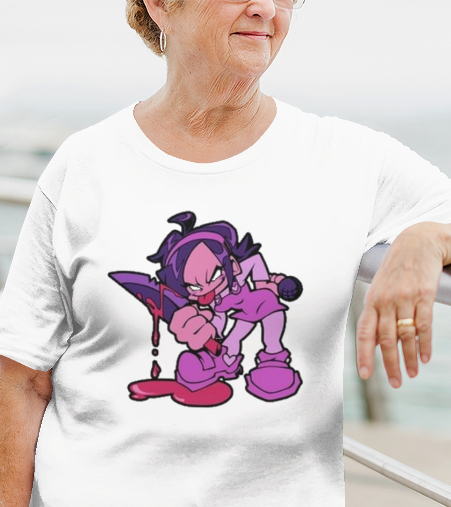 Friday Night Funkin' Nene Holding Microphone And Bloodied Knife T-Shirt