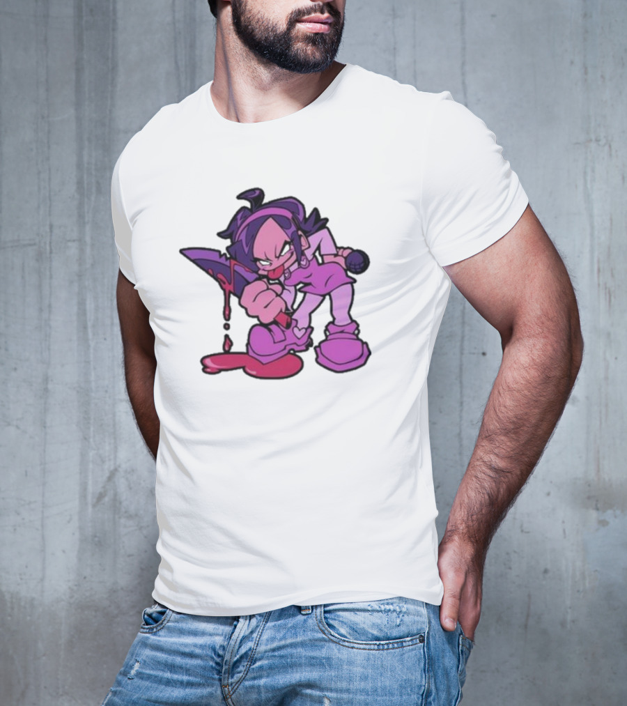 Friday Night Funkin' Nene Holding Microphone And Bloodied Knife T-Shirt