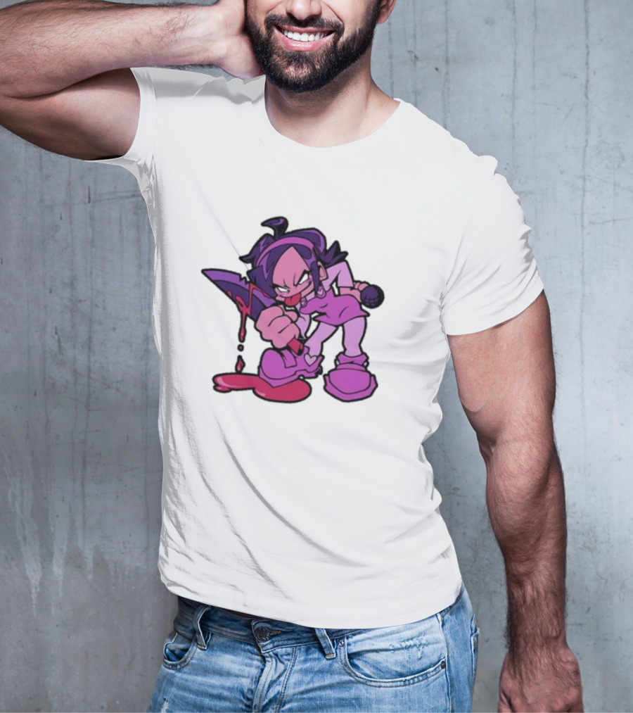 Friday Night Funkin' Nene Holding Microphone And Bloodied Knife T-Shirt