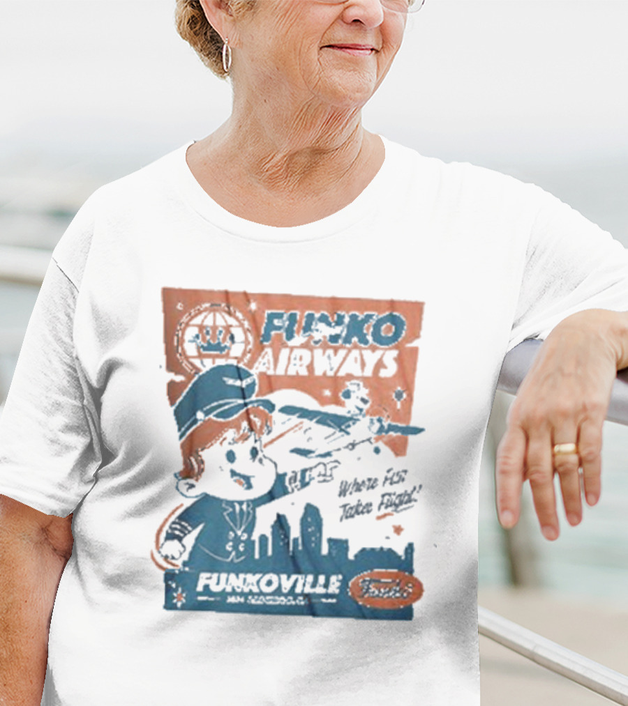 Funko Airways Funkoville We're Fly Take Flight San Diego T-Shirt