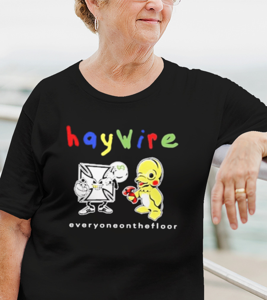 Haywire Everyoneonthefloor Colorful Cartoon Duo T-Shirt