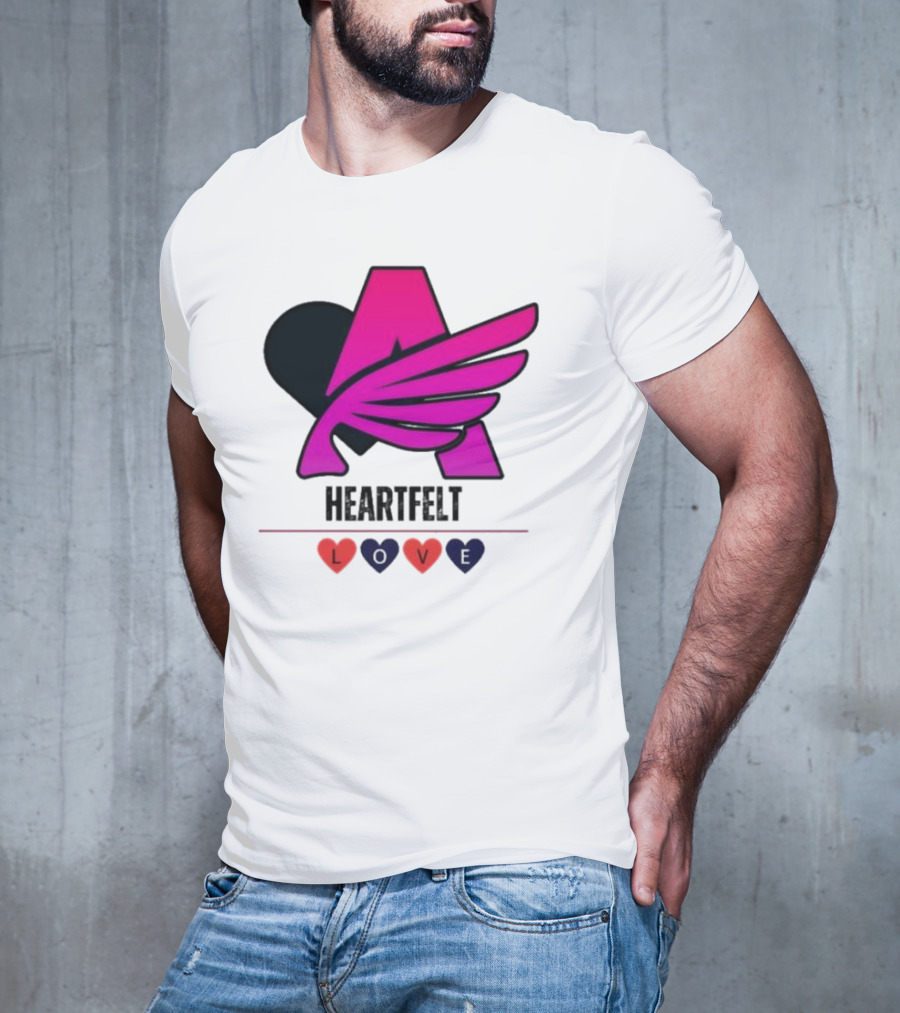 Heartfelt Love Pink Winged Heart T-Shirt