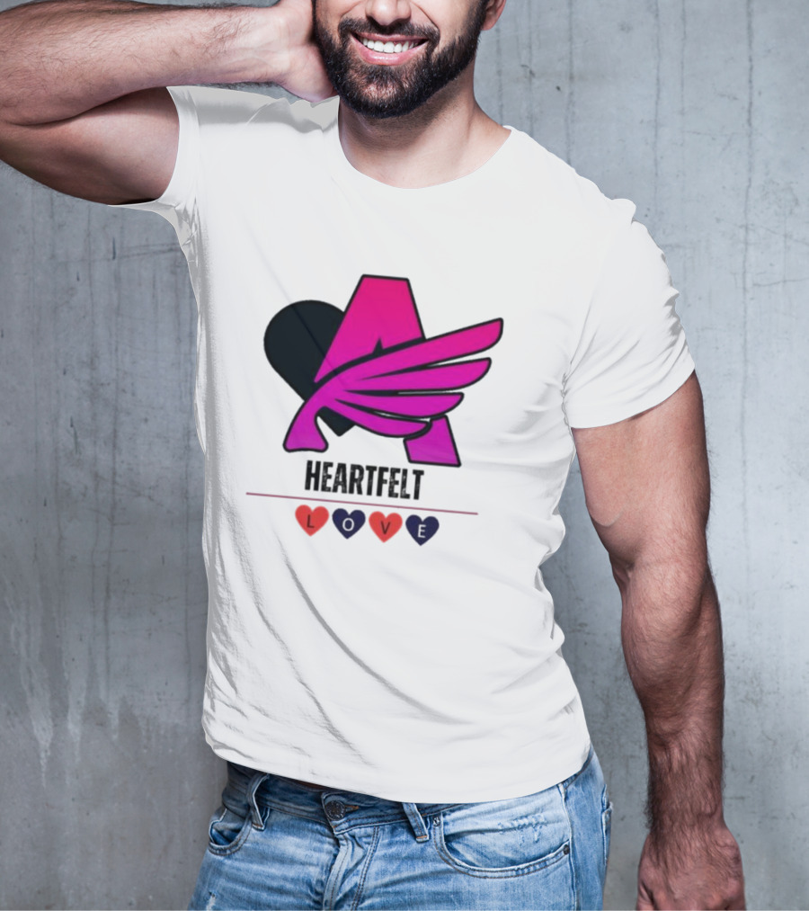 Heartfelt Love Pink Winged Heart T-Shirt
