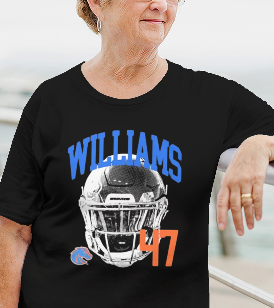 Williams 47 Helmet Boise State Broncos T-Shirt