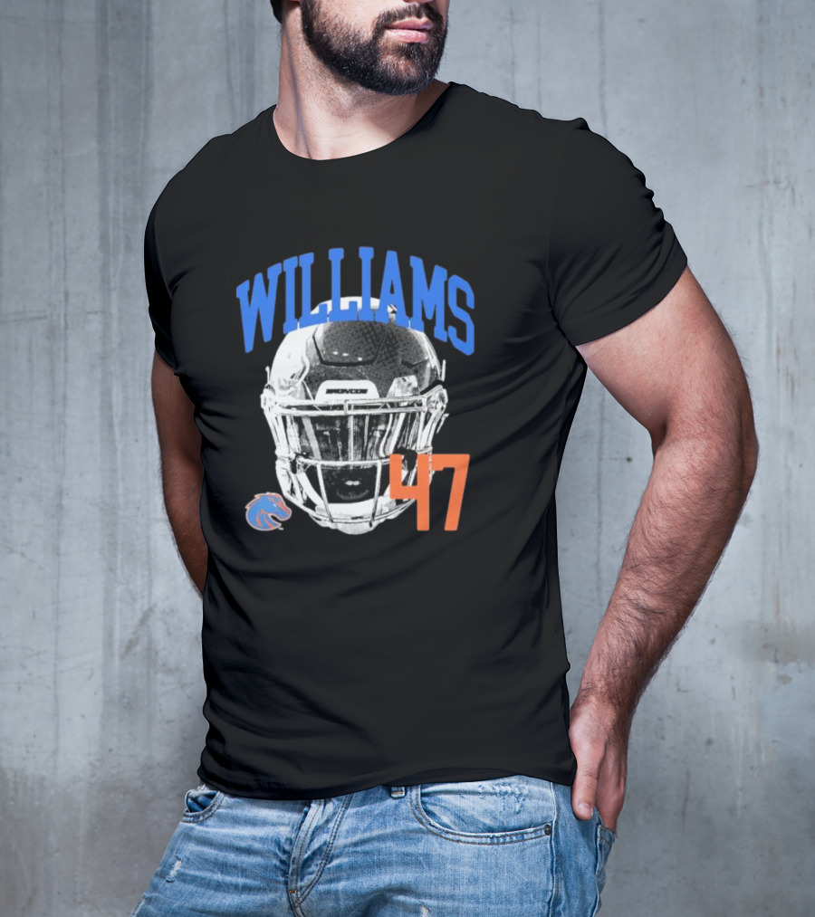 Williams 47 Helmet Boise State Broncos T-Shirt