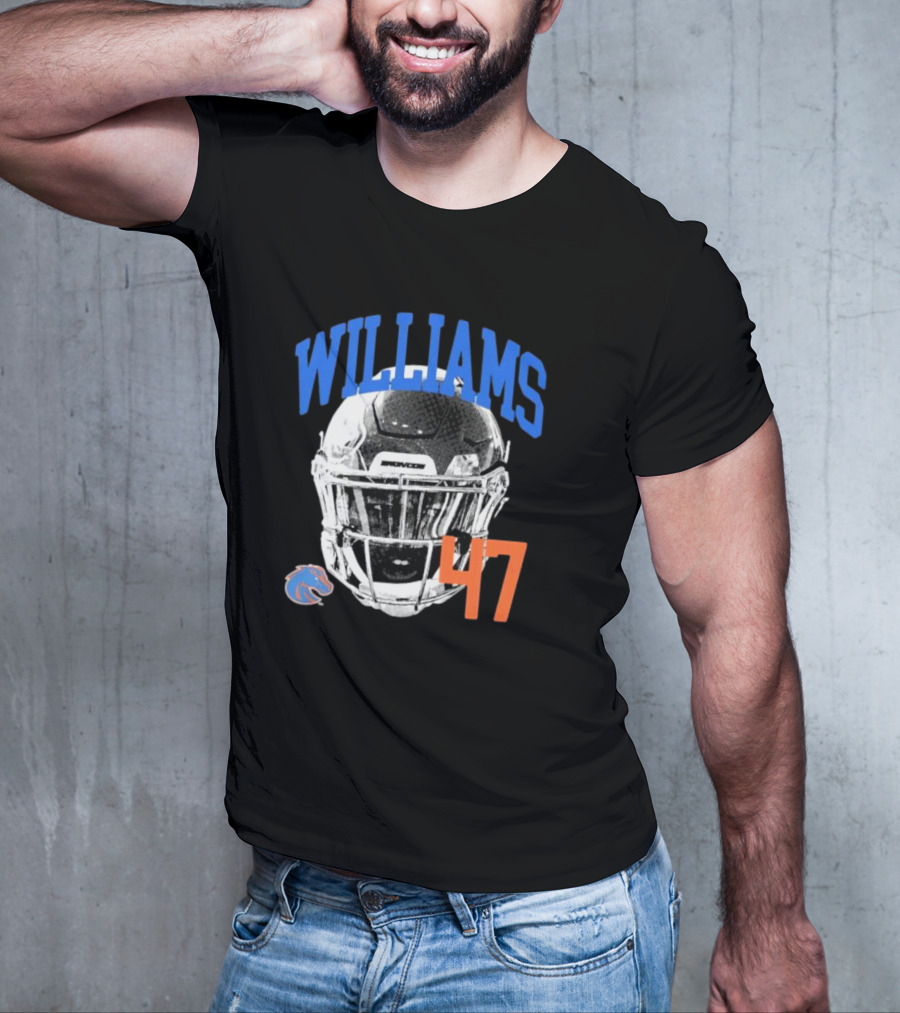 Williams 47 Helmet Boise State Broncos T-Shirt