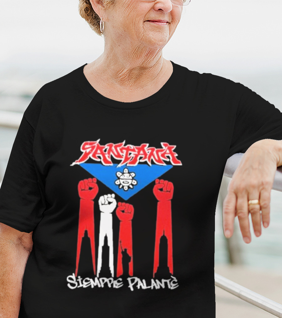 Santa Siempre Palantè Puerto Rican Flag Fists Revolution T-Shirt