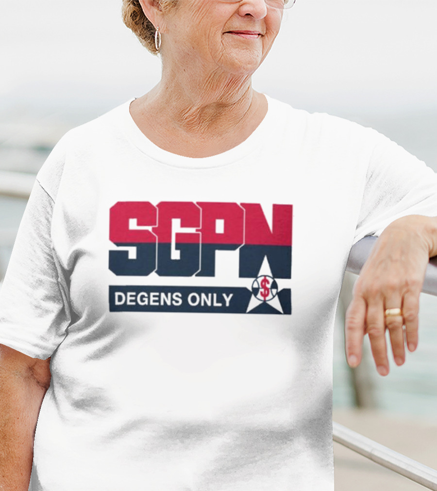 SGPN Degens Only Sports Gamblers Podcast Network Baseball Star T-Shirt