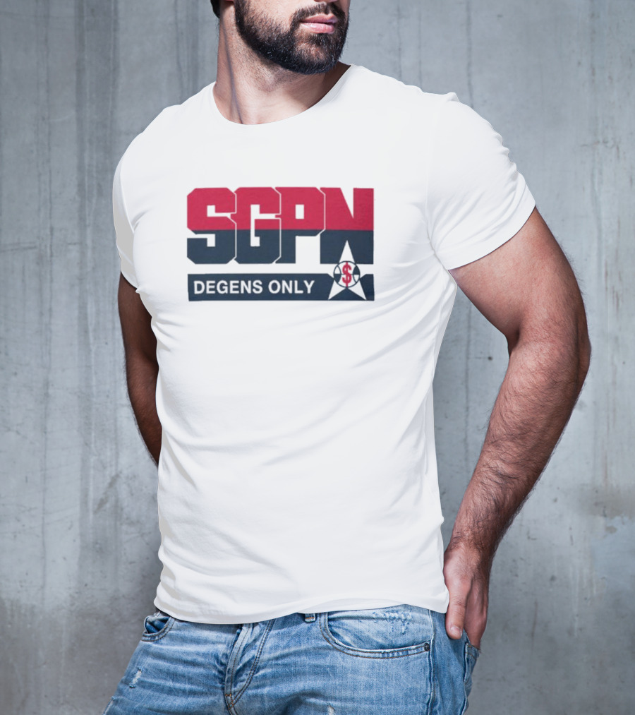 SGPN Degens Only Sports Gamblers Podcast Network Baseball Star T-Shirt