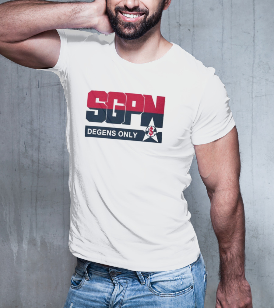 SGPN Degens Only Sports Gamblers Podcast Network Baseball Star T-Shirt