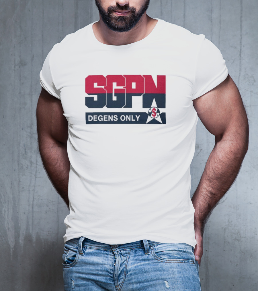 SGPN Degens Only Sports Gamblers Podcast Network Baseball Star T-Shirt
