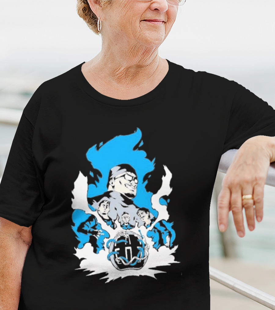 Mega64 Master Collection Featuring Iconic Characters And Explosive Blue T-Shirt