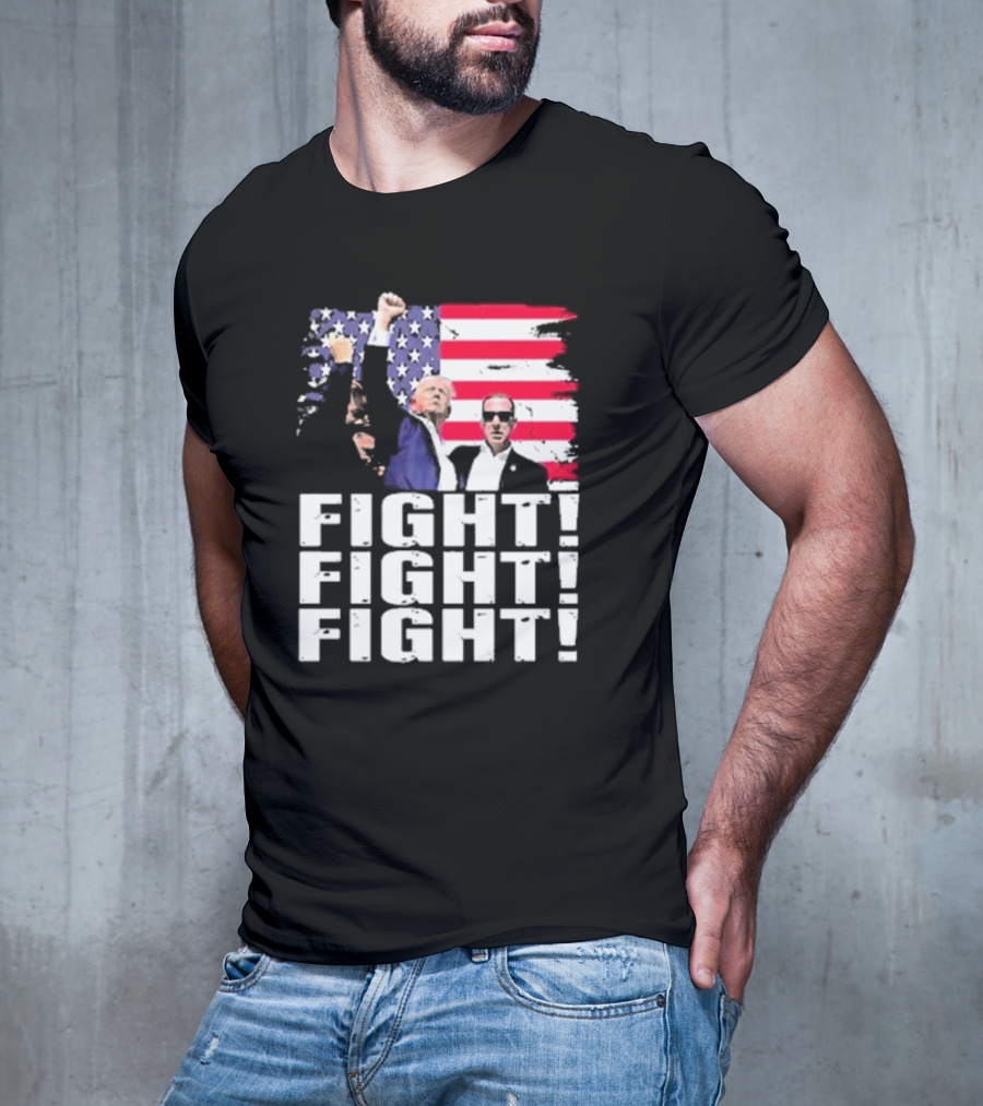 Fight Fight Fight Donald America Flag T-Shirt