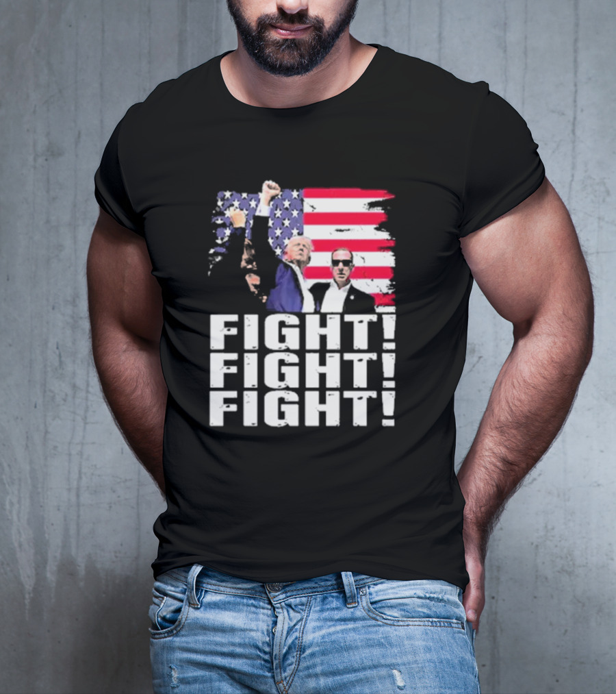 Fight Fight Fight Donald America Flag T-Shirt