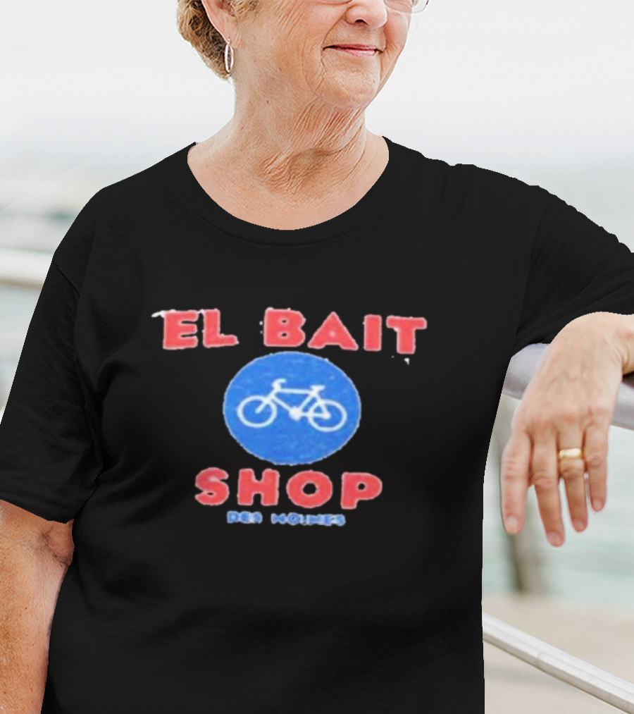 El Bait Bike Shop Des Moines With Blue Bicycle T-Shirt
