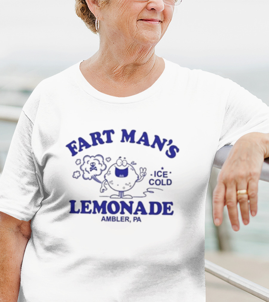 Fart Man's Ice Cold Lemonade Ambler PA Funny Character T-Shirt