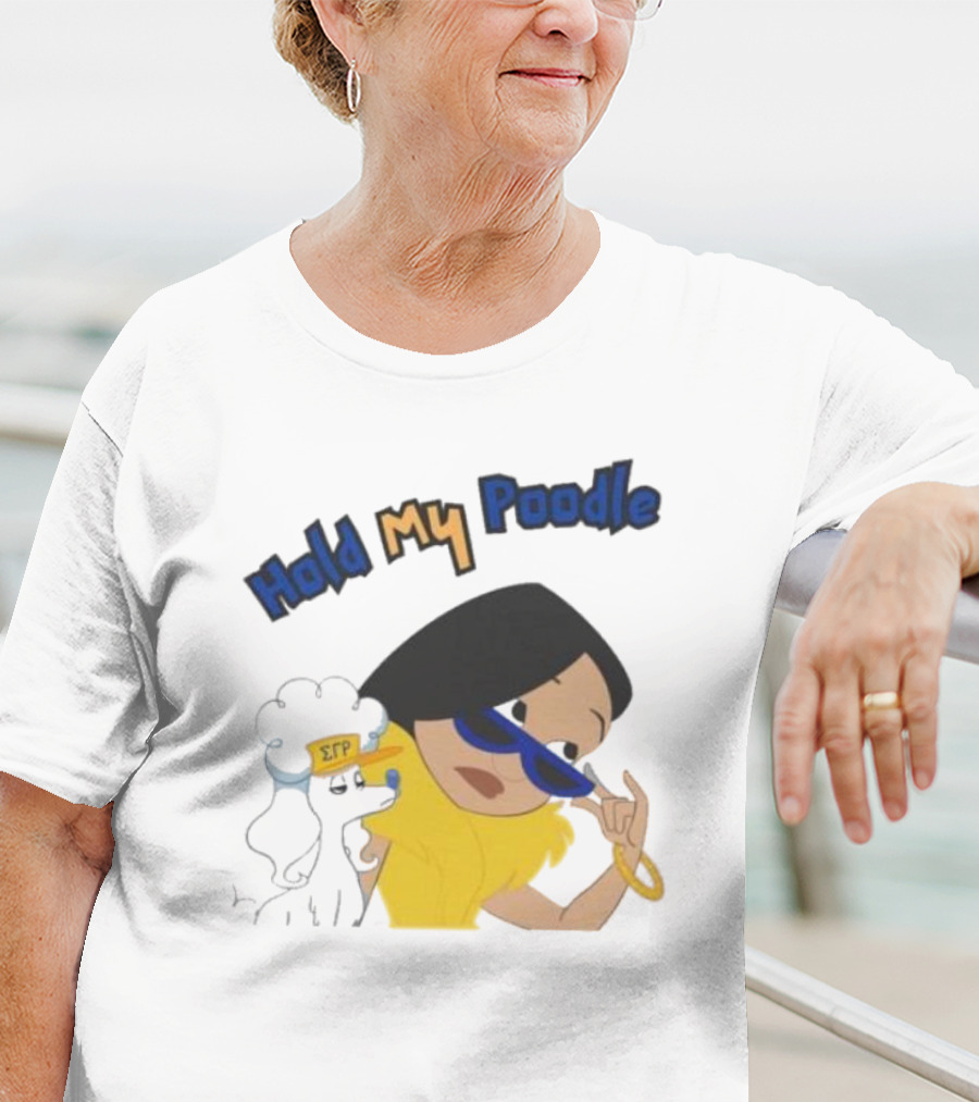 Hold My Poodle SGR Animated Character With Glasses T-Shirt
