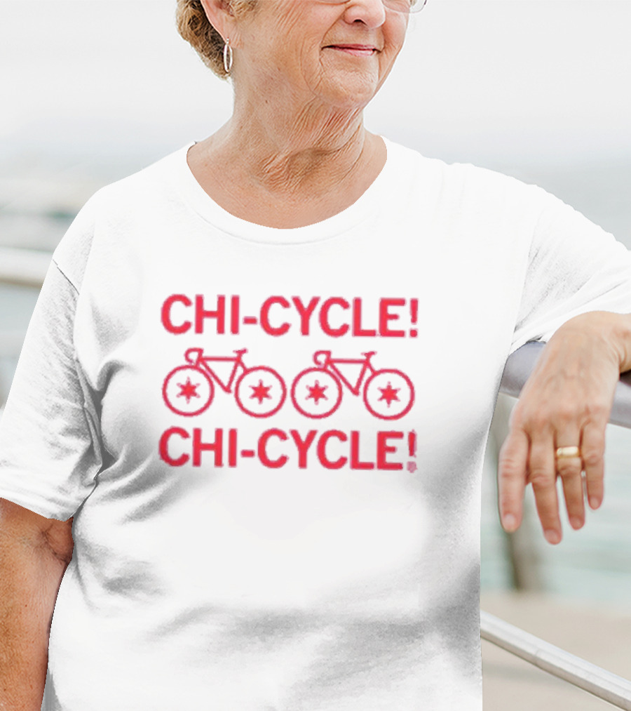 Chi-Cycle Chi-Cycle Chicago Bicycle Star Wheels T-Shirt