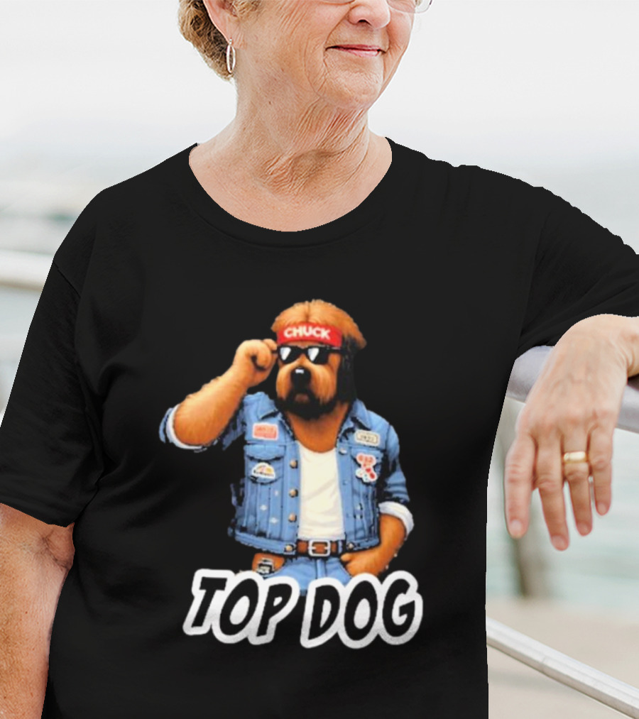 Chuckonbase Chuck Topdog Cool Denim Style Fashion Dog T-Shirt